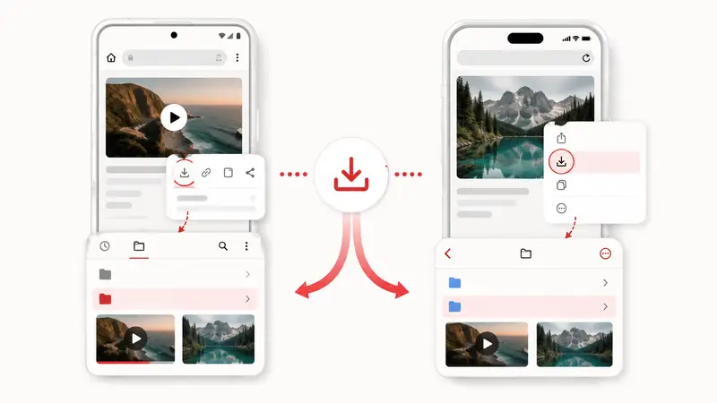 Downloading Pinterest media on a phone and locating it in the Downloads folder