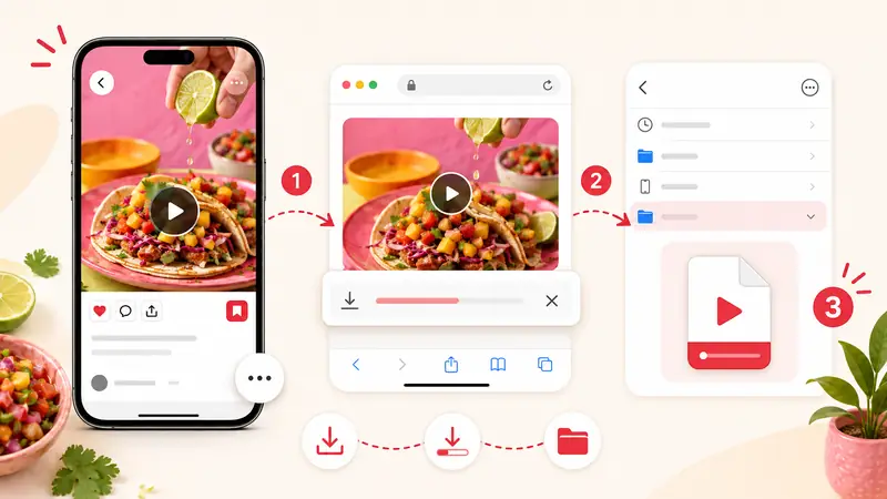 Descarga de un vídeo de Pinterest en el móvil y guardado en Archivos