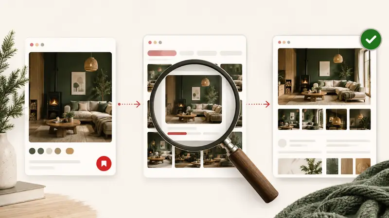 Wyszukiwanie oryginalnego źródła obrazu z Pinteresta na podstawie dopasowań wizualnych