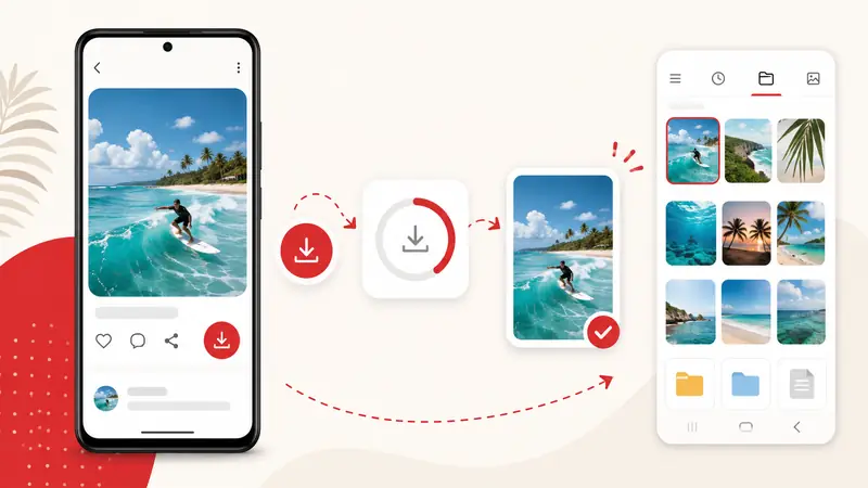 Download de mídia do Pinterest no celular e arquivo salvo na galeria
