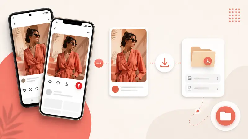 Скачивание медиа из Pinterest на телефон и сохранение в папку Загрузки